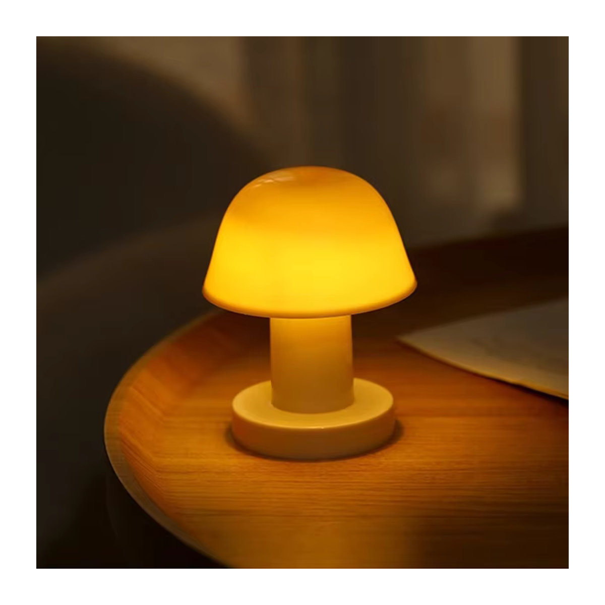 Kreatives Pilz LED Nachtlicht in Weiß, batteriebetriebene tragbare Desktop Sonnenuntergang Lampe aus Kunststoff für Schlafzimmer und Wohnkultur - Bild 4