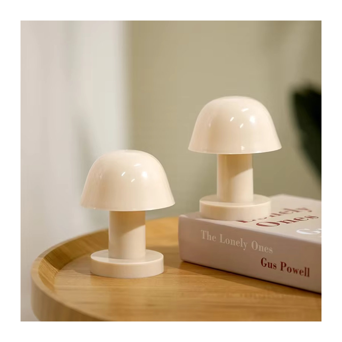 Kreatives Pilz LED Nachtlicht in Weiß, batteriebetriebene tragbare Desktop Sonnenuntergang Lampe aus Kunststoff für Schlafzimmer und Wohnkultur - Bild 5