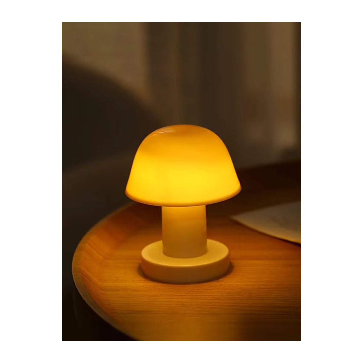 Kreatives Pilz LED Nachtlicht in Weiß, batteriebetriebene tragbare Desktop Sonnenuntergang Lampe aus Kunststoff für Schlafzimmer und Wohnkultur - Bild 7