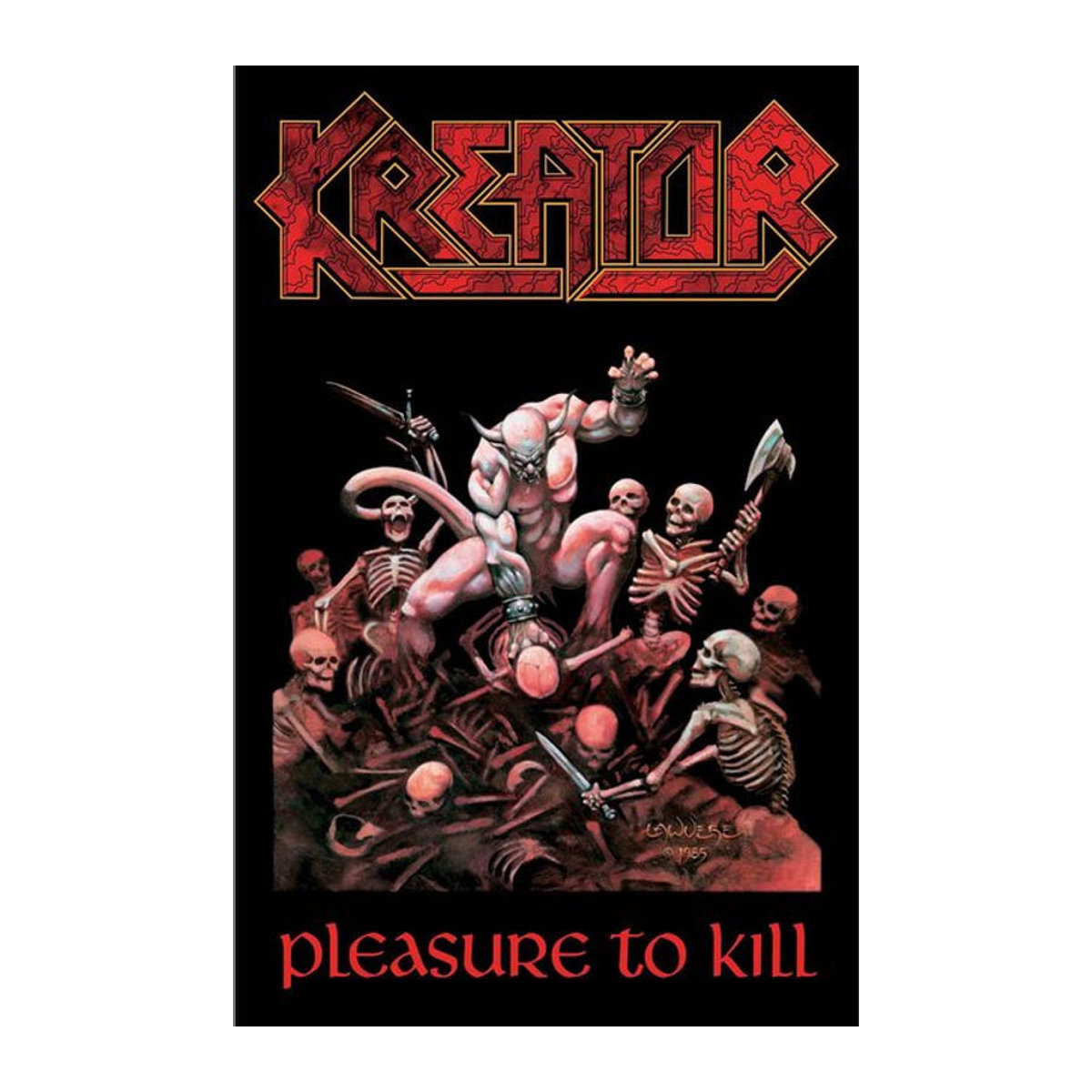 Kreator Pleasure To Kill Textil Poster in Schwarz/Rot, Breite: 106 cm - Bild 1