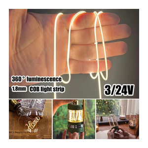 Ksdligh Leuchtender COB LED Filament Streifen 3/24 V Flexible Silikon Lampe für DIY Dekoration Industrial Style
