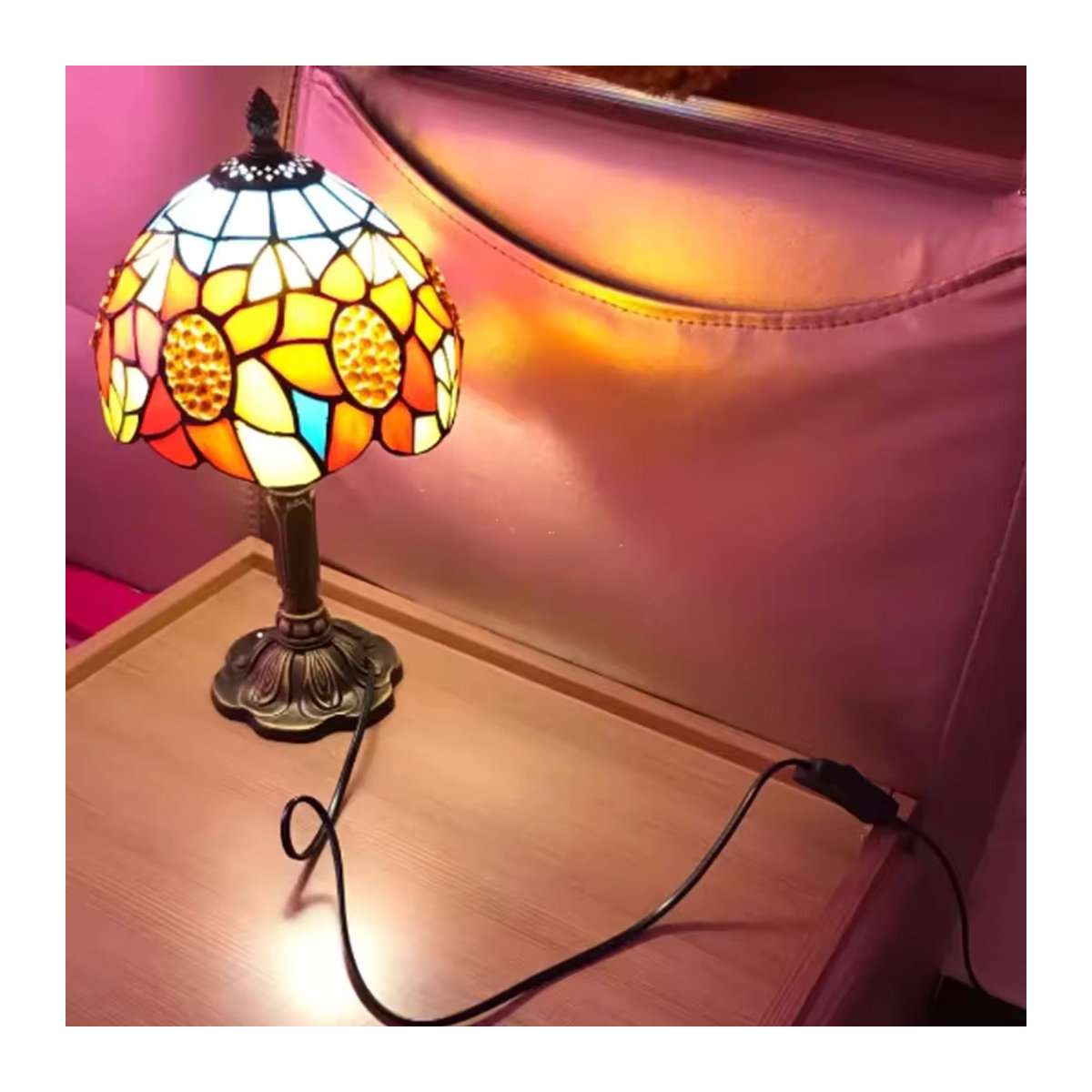 ksdligh Vintage Classica Tischlampe aus buntem Glas mit E27 Fassung - Bild 6