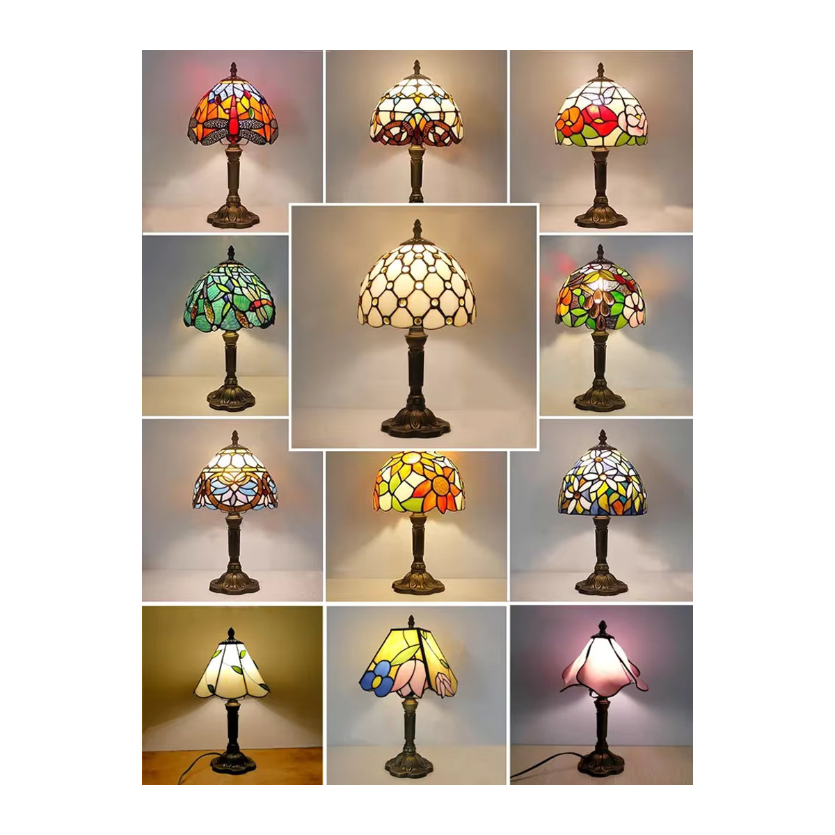 ksdligh Vintage Classica Tischlampe aus buntem Glas mit E27 Fassung - Bild 7