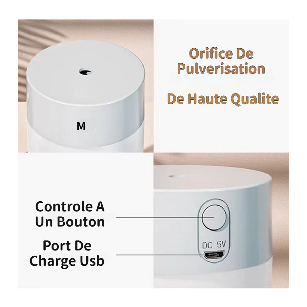 KUALOOL Mini-Luftbefeuchter und Aromatherapie-Diffusor in Weiß mit Ultraschall-Zerstäuber und USB-LED-Lampe - Bild 4