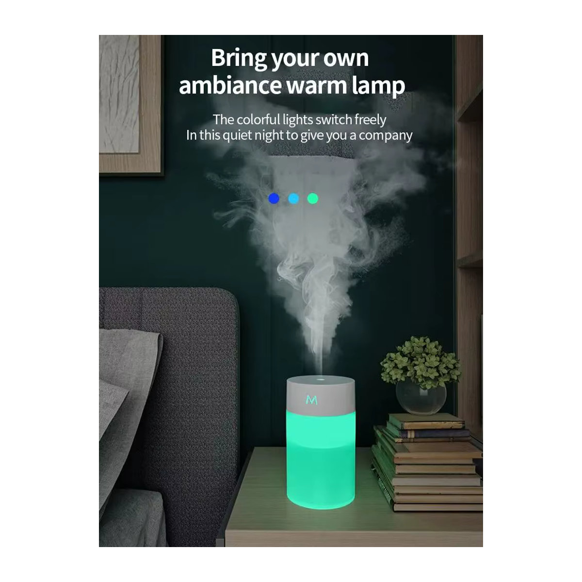 KUALOOL Mini-Luftbefeuchter und Aromatherapie-Diffusor in Weiß mit Ultraschall-Zerstäuber und USB-LED-Lampe - Bild 7