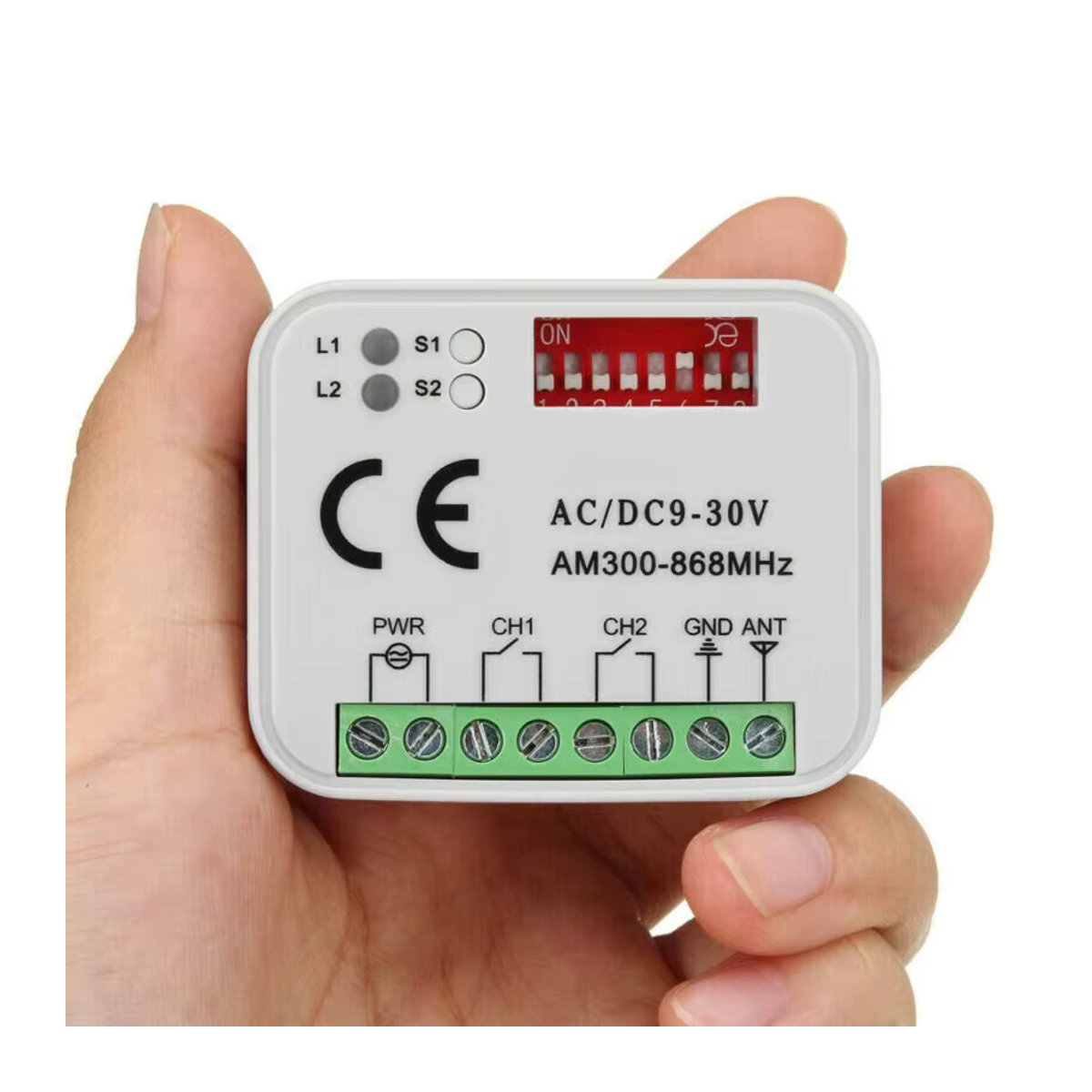 KUANGZIPENG Universal Garagentor Fernbedienung Empfänger mit Controller Schalter 12V 24V 9-30V Schwarz/Weiß - Bild 5