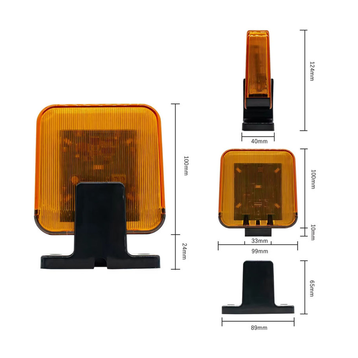 KUANGZIPENG Wandleuchte LED Signal Alarm Licht Orange Universal 12V-256V Outdoor Strobe Blinklicht mit Wandhalterung für Notfall und Warnung - Bild 4