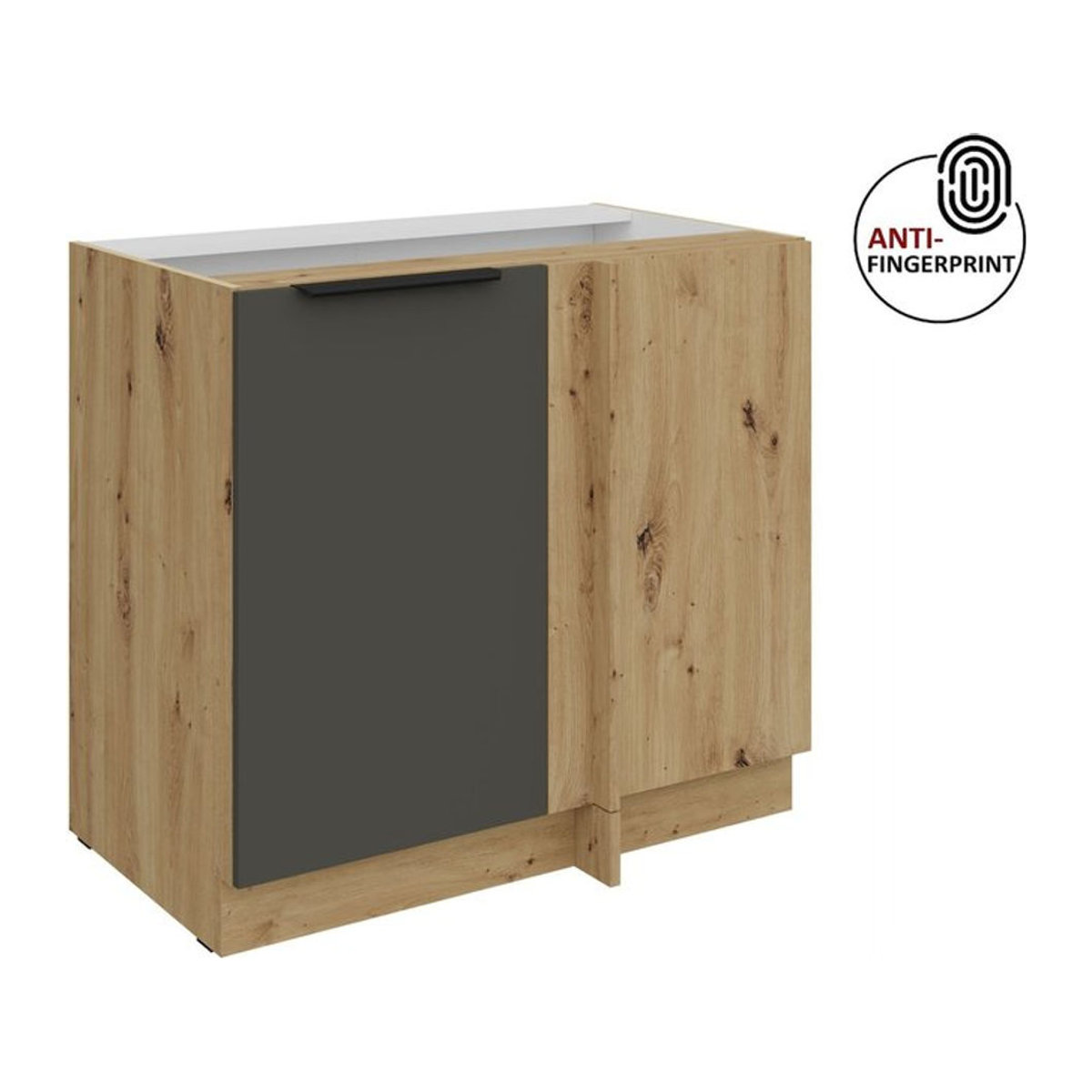 Küchen Eckschrank ARIA Unterschrank mit Drehtüren in Grau, Breite: 105 cm, Tiefe: 60 cm - Bild 1