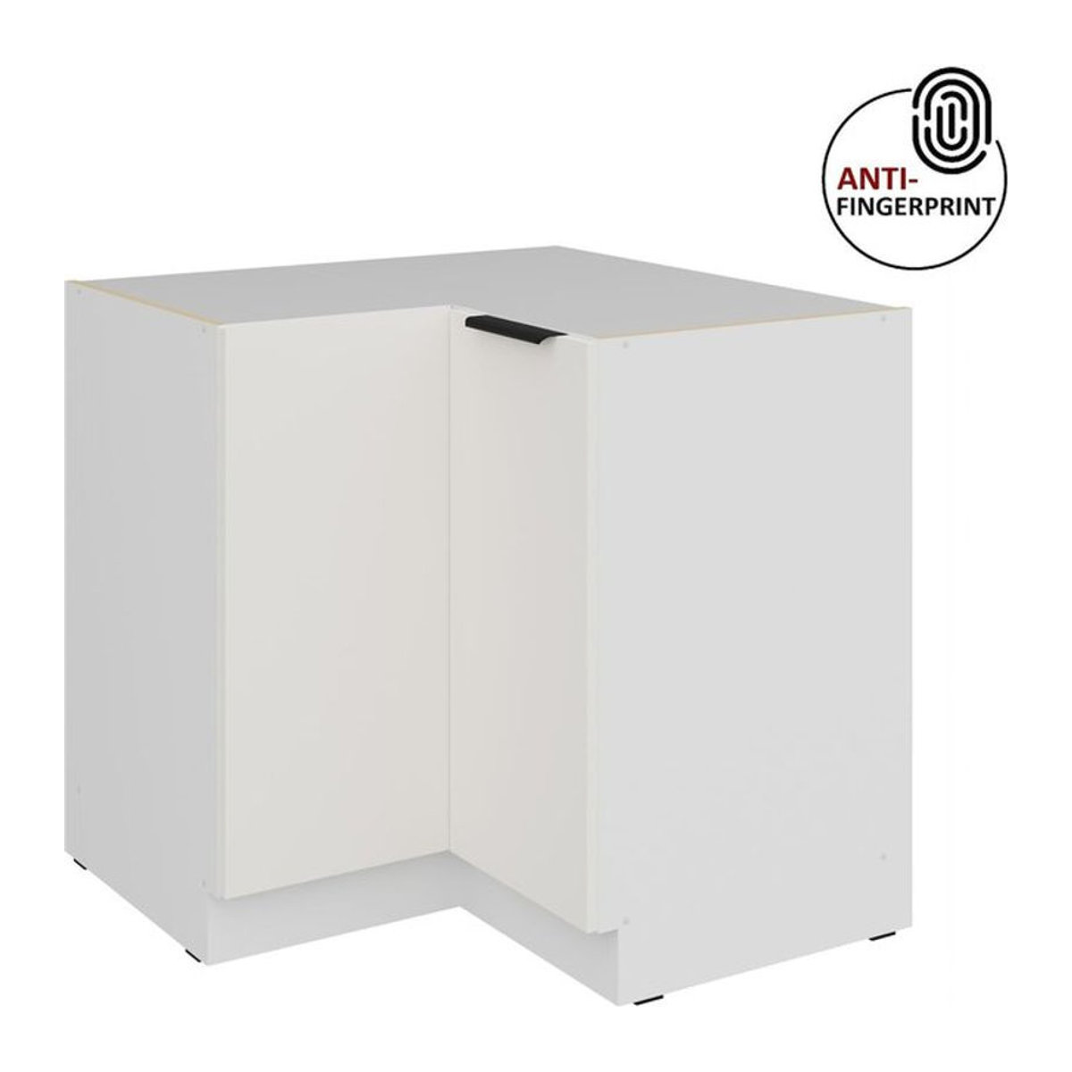 Küchen Eckschrank Arnia Unterschrank mit Drehtüren in Weiß ultra matt - Bild 1