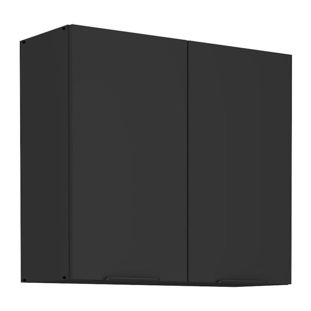 Küchen Hängeschrank SIENA Schwarz mit Drehtüren aus Holzwerkstoff Breite: 80 cm - Bild 1