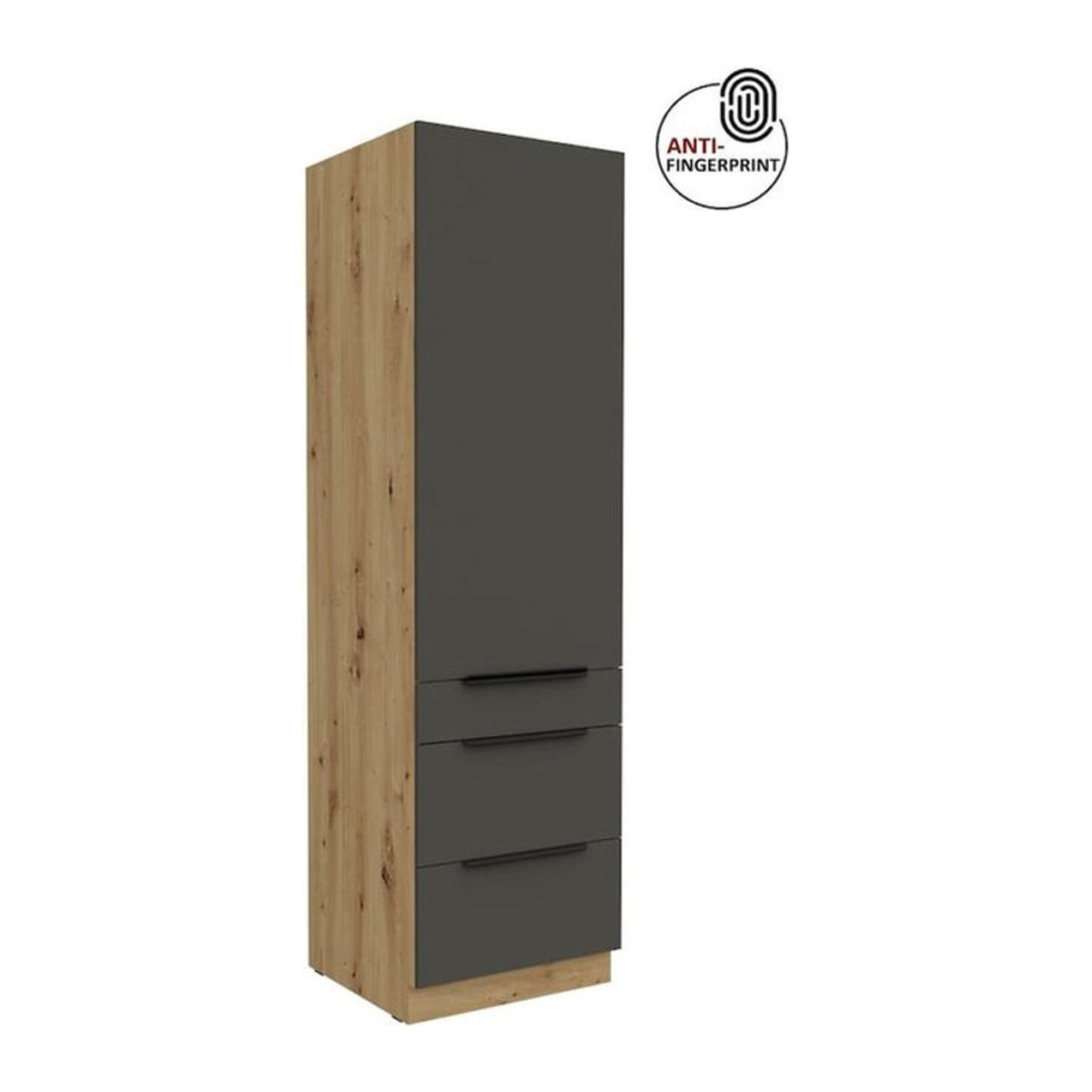 Küchen Hochschrank ARIA Vorratsschrank Modern in Anthrazit Breite: 60 cm - Bild 1