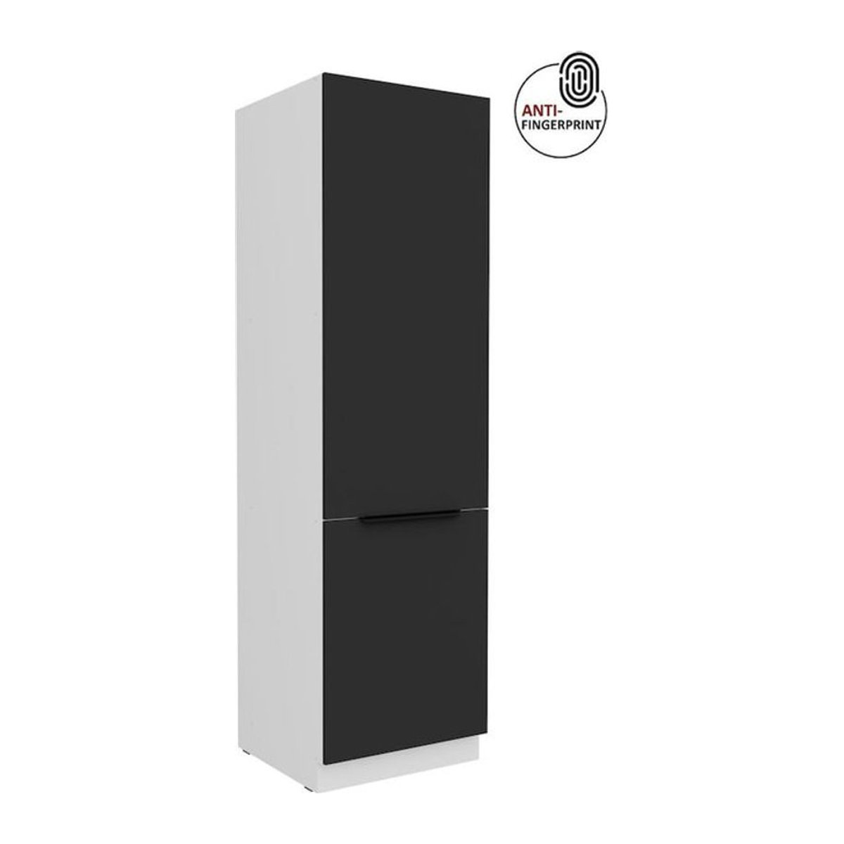 Küchen Hochschrank Arnia Vorratsschrank Modern Schwarz Breite: 60 cm - Bild 1