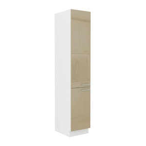 Küchen Hochschrank Lara Vorratsschrank in Cappuccino Hochglanz Modern Breite: 40 cm, Höhe: 210 cm