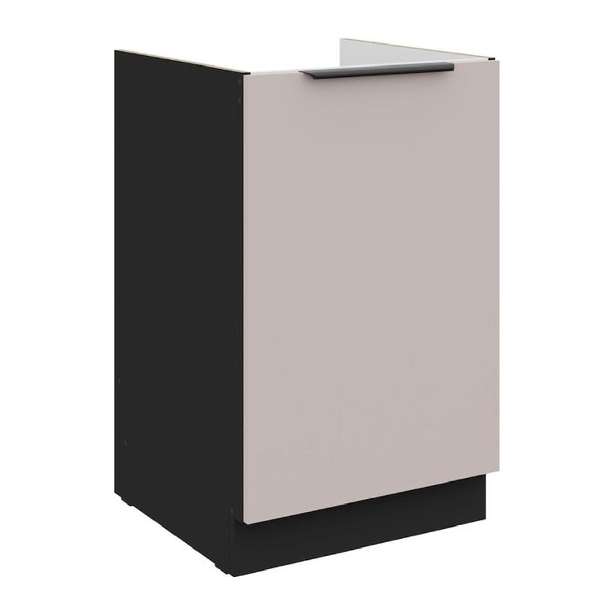 Küchen Spülenunterschrank ARONA mit Drehtüren in Kaschmir Beige und Schwarz, Breite: 50 cm - Bild 1