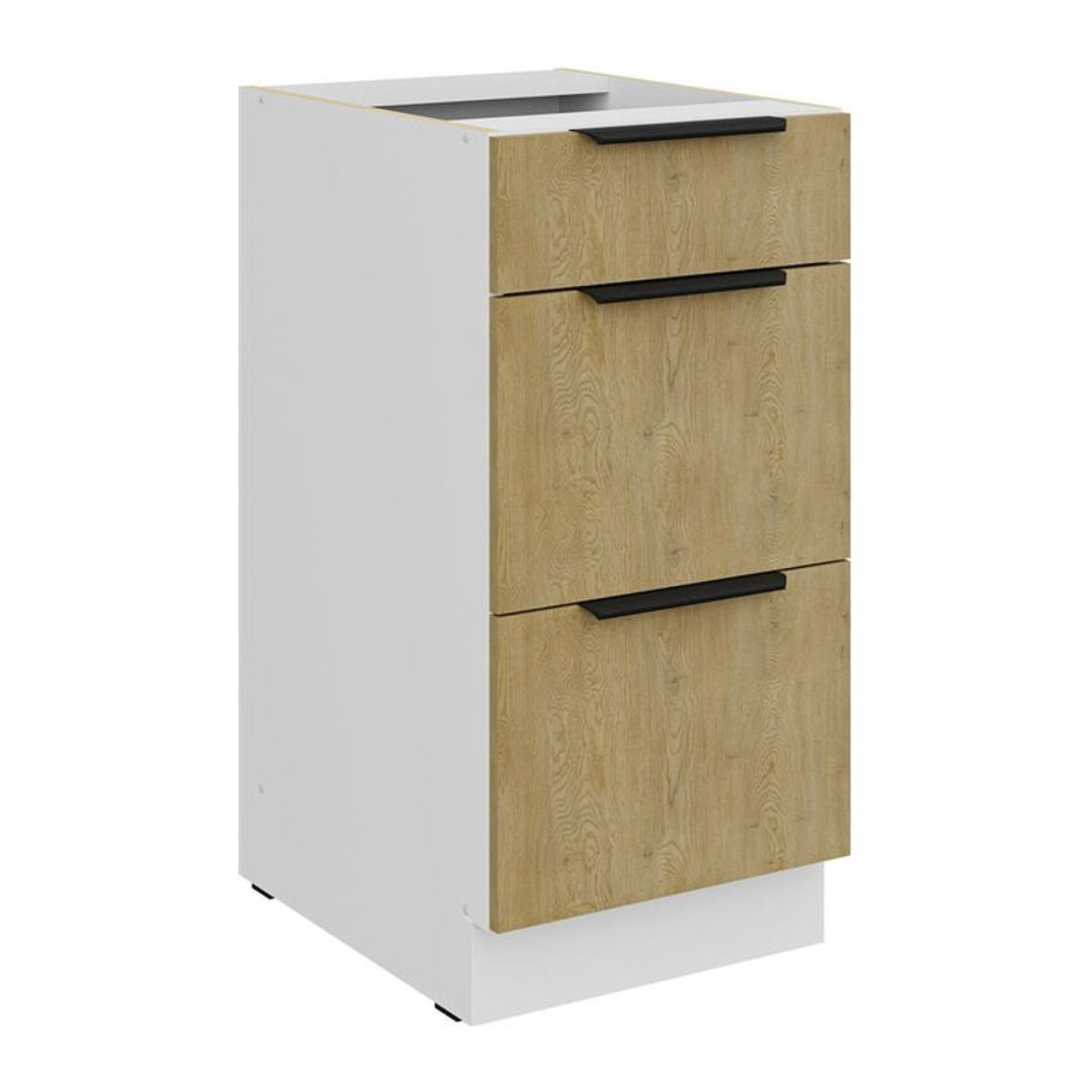 Küchen Unterschrank CREMONA Eiche Natur mit Vollauszug und Soft-Close, Breite: 40 cm - Bild 1