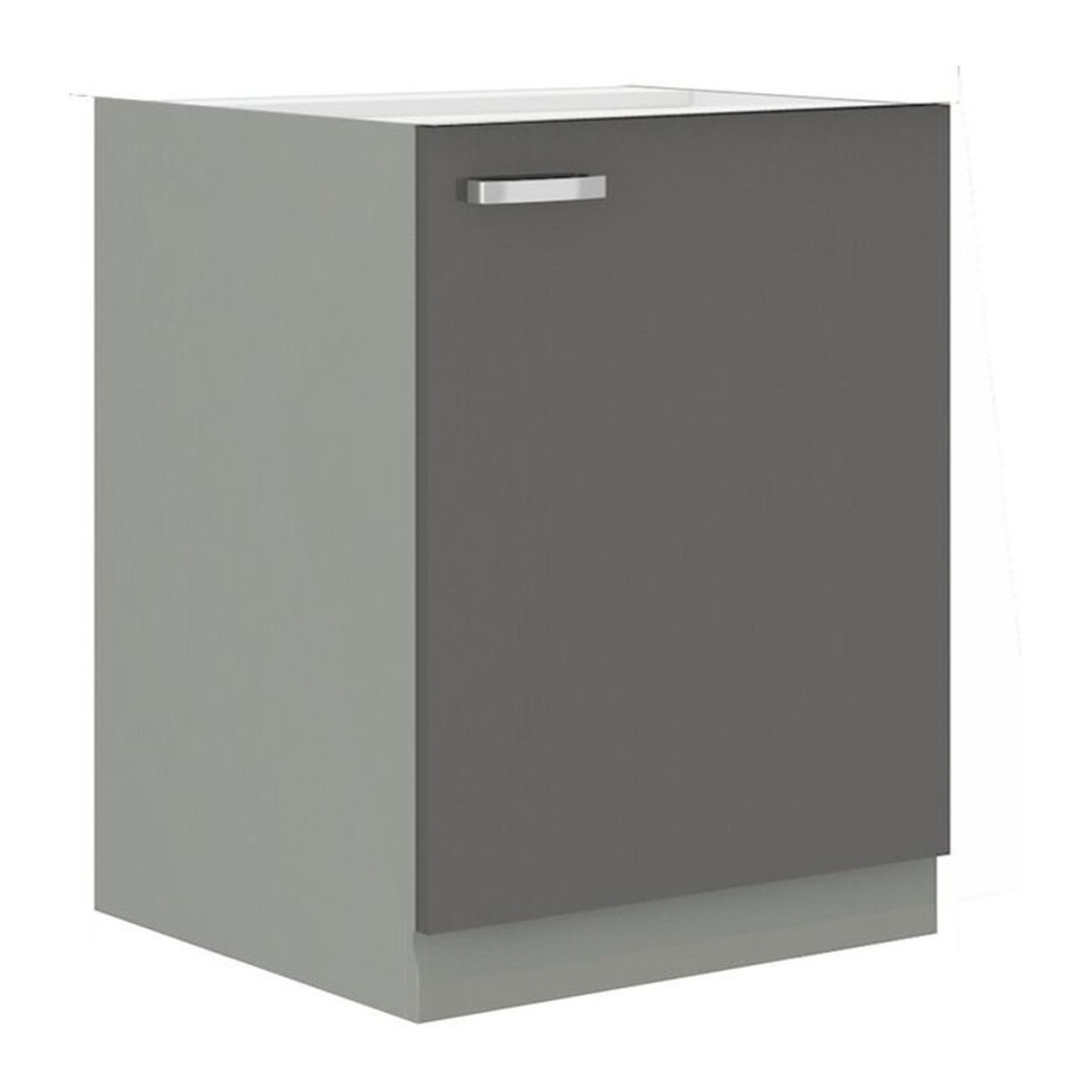 Küchen Unterschrank Grey Bianca in Hochglanz Grau mit Drehtüren aus Holzwerkstoff - Bild 2