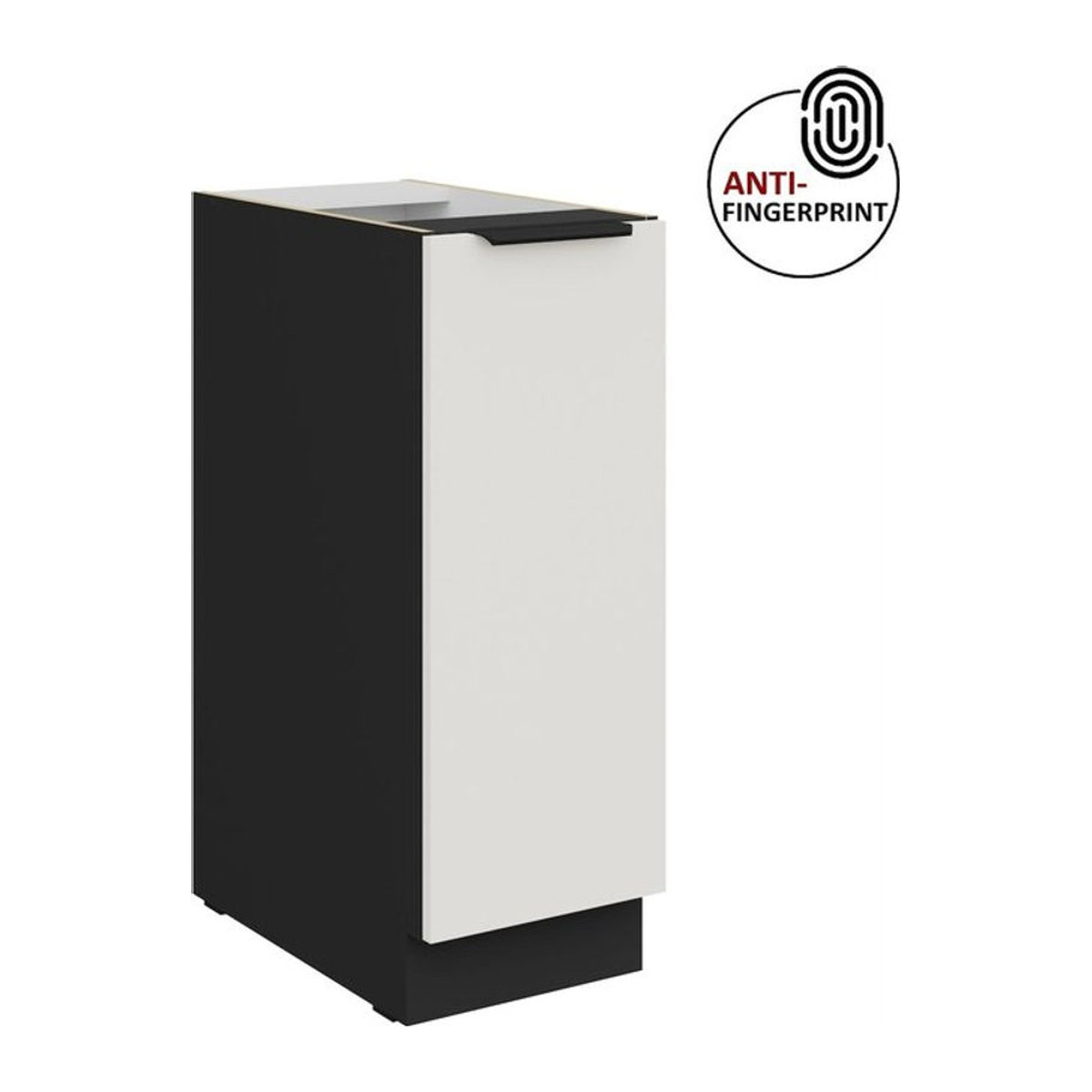 Küchen Unterschrank Schrankauszug ARIA Weiß ultra matt Anti Fingerprint Modern 30 cm - Bild 1