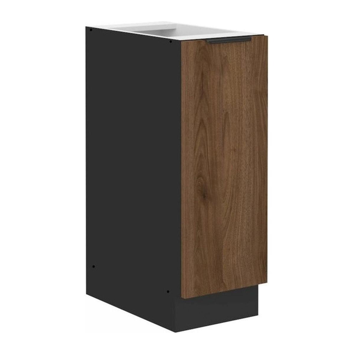 Küchen Unterschrank Schrankauszug MONZA Okapi Nußbaum mit Metall-Elementen, Breite: 30 cm - Bild 1