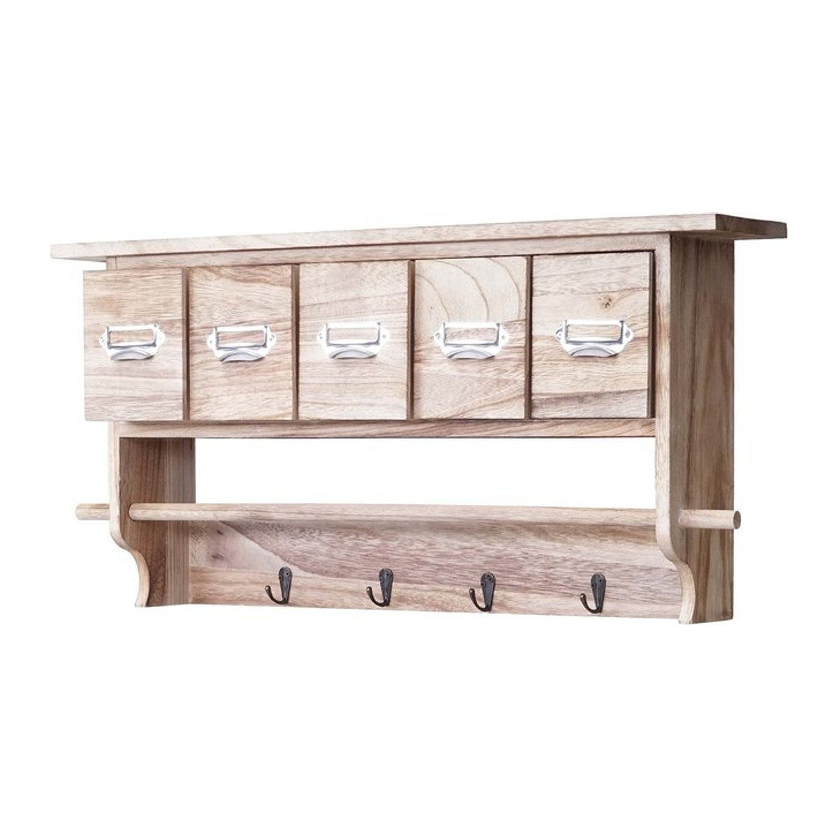 Küchenregal MCW Vintage mit 5 Schubladen aus Massivholz in Natur, B/T/H: 65 x 32 x 13 cm - Bild 1