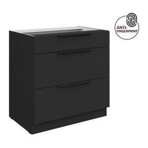 Küchenunterschrank Arnia in Schwarz matt mit Anti-Fingerprint-Beschichtung, Breite: 80 cm