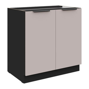 Küchenunterschrank ARONA mit Drehtüren in Kaschmir Beige, Breite: 80 cm