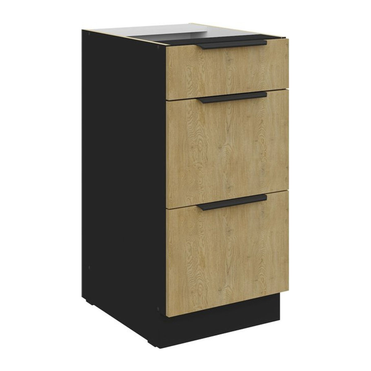 Küchenunterschrank CREMONA Eiche Natur mit Vollauszug und Soft-Close, Breite: 40 cm - Bild 1