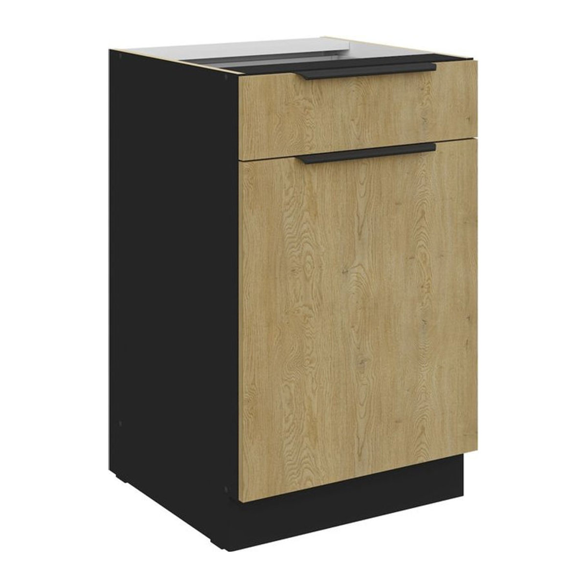 Küchenunterschrank CREMONA Eiche Natur mit Vollauszug und Soft-Close, Breite: 50 cm - Bild 1