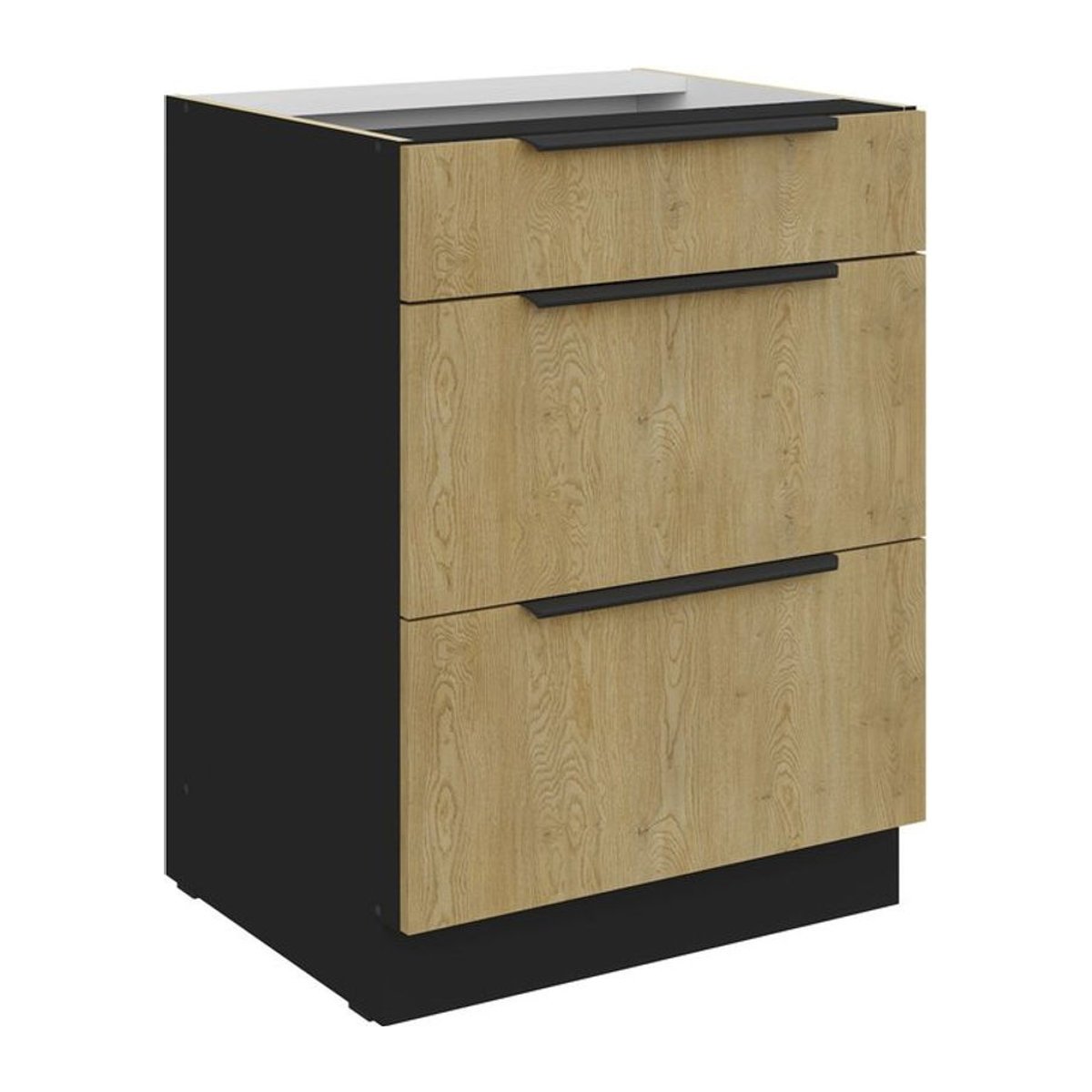 Küchenunterschrank CREMONA Eiche Natur mit Vollauszug und Soft-Close, Breite: 60 cm - Bild 1