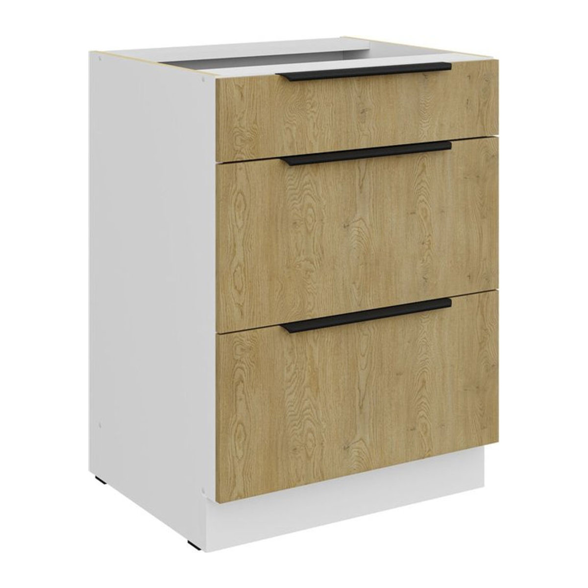 Küchenunterschrank CREMONA Eiche Natur mit Vollauszug und Soft-Close, Breite: 60 cm - Bild 1
