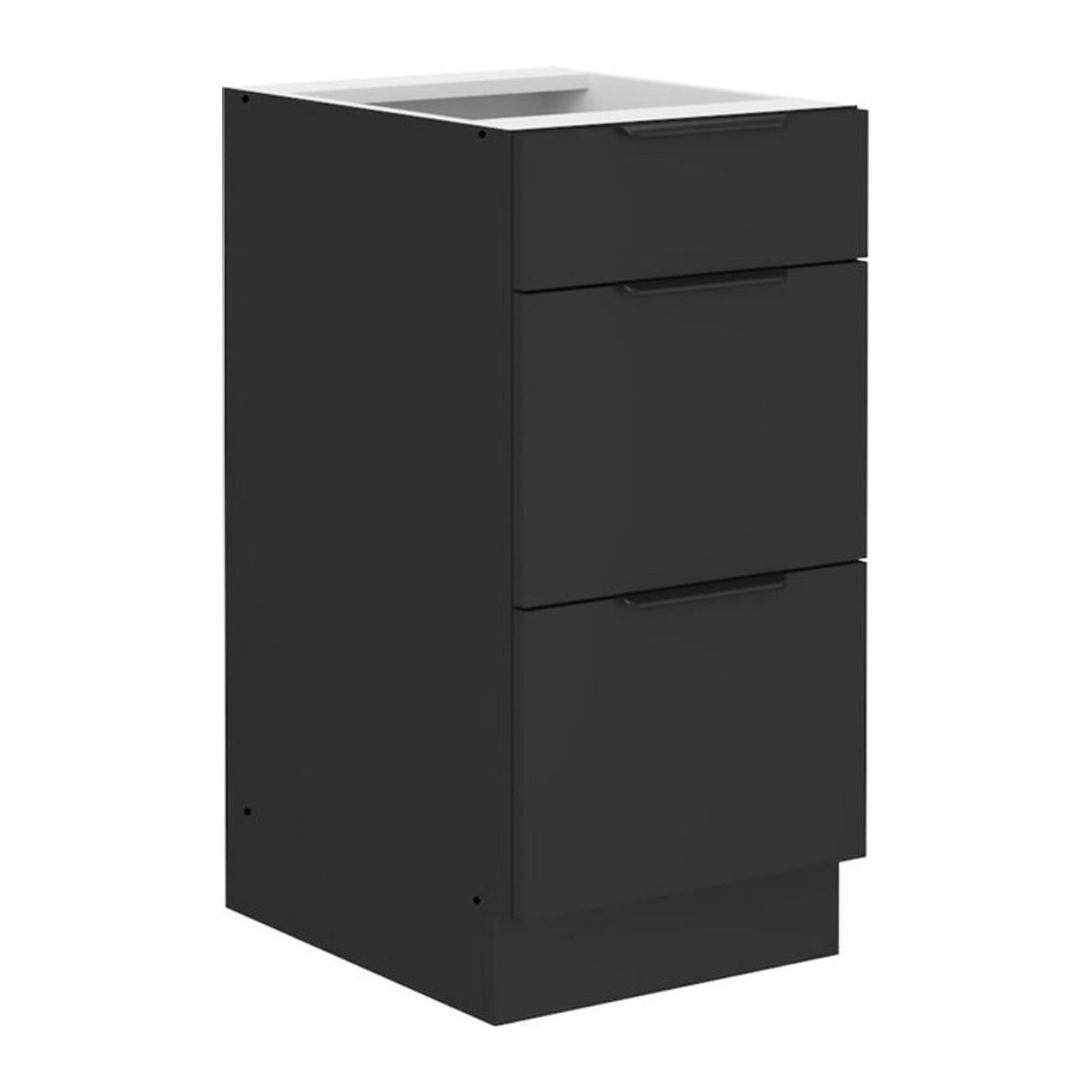 Küchenunterschrank SIENA Schwarz mit Vollauszug und Soft-Close, Breite: 40 cm - Bild 1