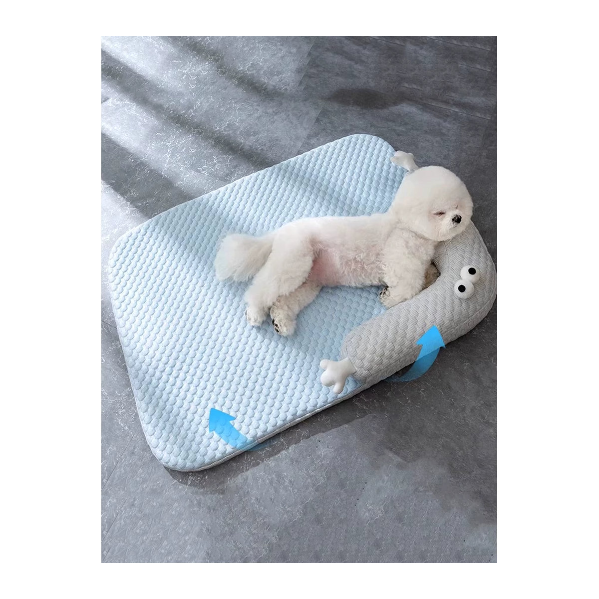 Kühlendes orthopädisches Hundebett in Blau mit wasserdichtem Sofa und waschbarem Bezug für kleine und mittelgroße Haustiere - Bild 4