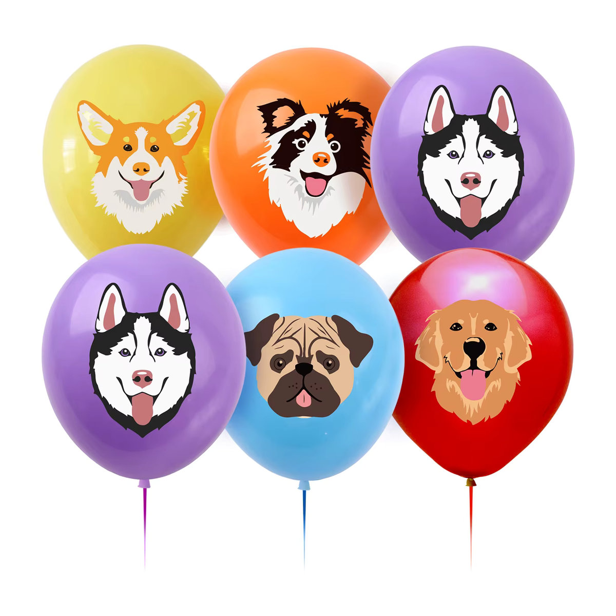 KUKUZHU 10er Set bunte Latex Ballons mit Hund und Katze Motiv für Kindergeburtstage Durchmesser: 30,48 cm - Bild 3