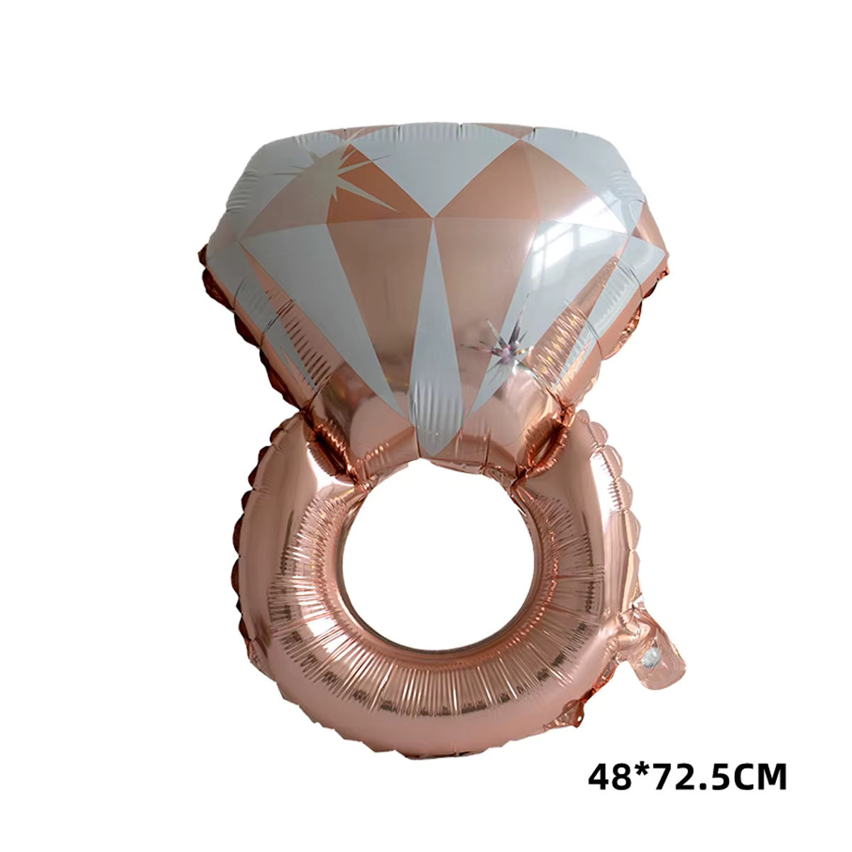 KUKUZHU Folienballon Diamantring in Roségold mit Aufschrift für Brautparty, Hochzeit und Verlobung, Durchmesser: 55,88 cm - Bild 1
