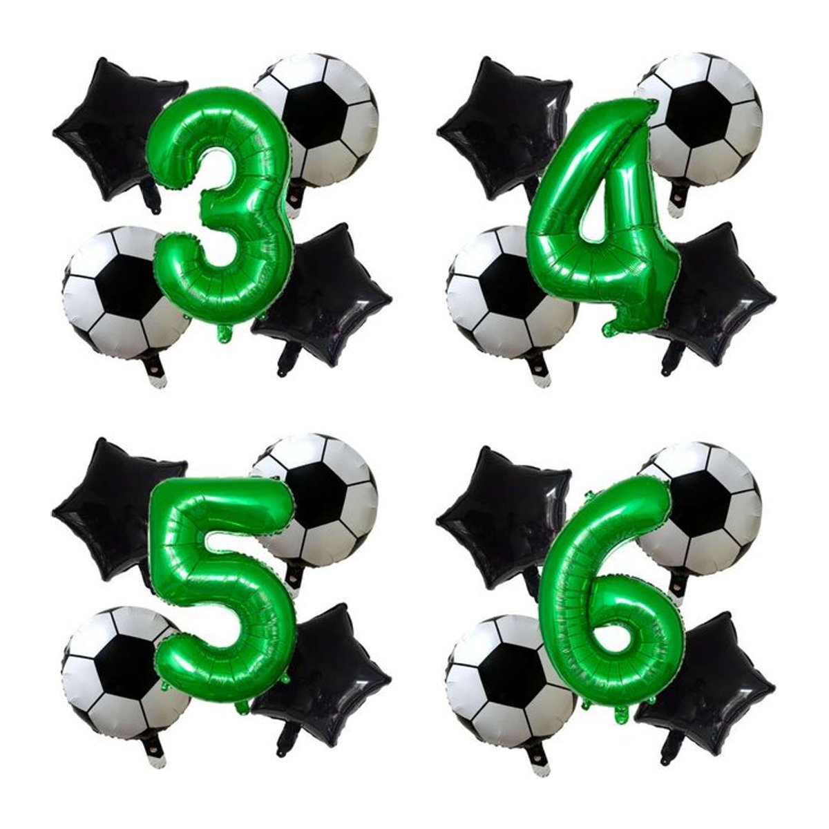KUKUZHU Fußball Zahlen Luftballons Set in Grün für Kinder Fußball Geburtstag Party Dekoration - Bild 1