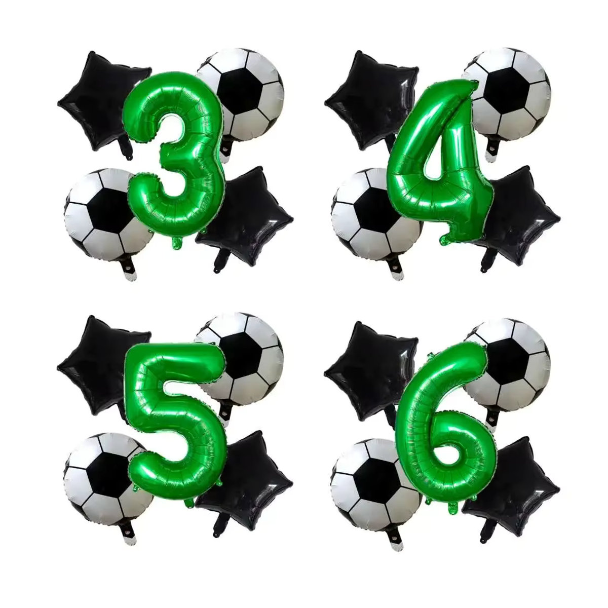 KUKUZHU Fußball Zahlen Luftballons Set in Grün für Kinder Fußball Geburtstag Party Dekoration - Bild 3