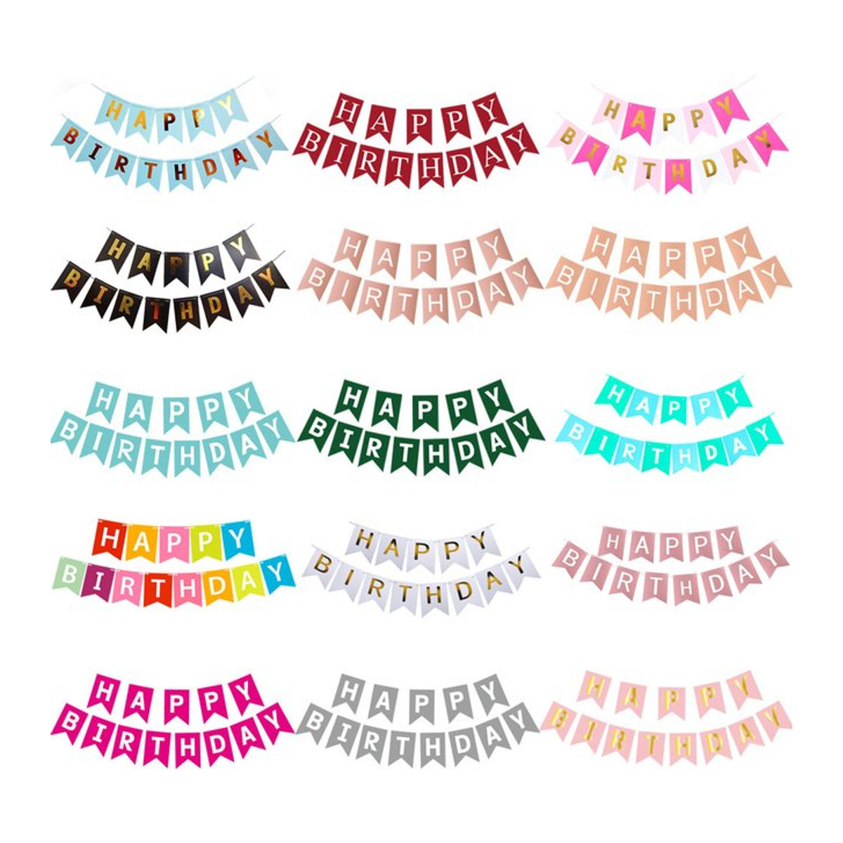 KUKUZHU Geburtstag Party Bunting Garland aus Papier in Mehrfarbig als hängende Dekoration für Geburtstag und Baby Shower - Bild 1