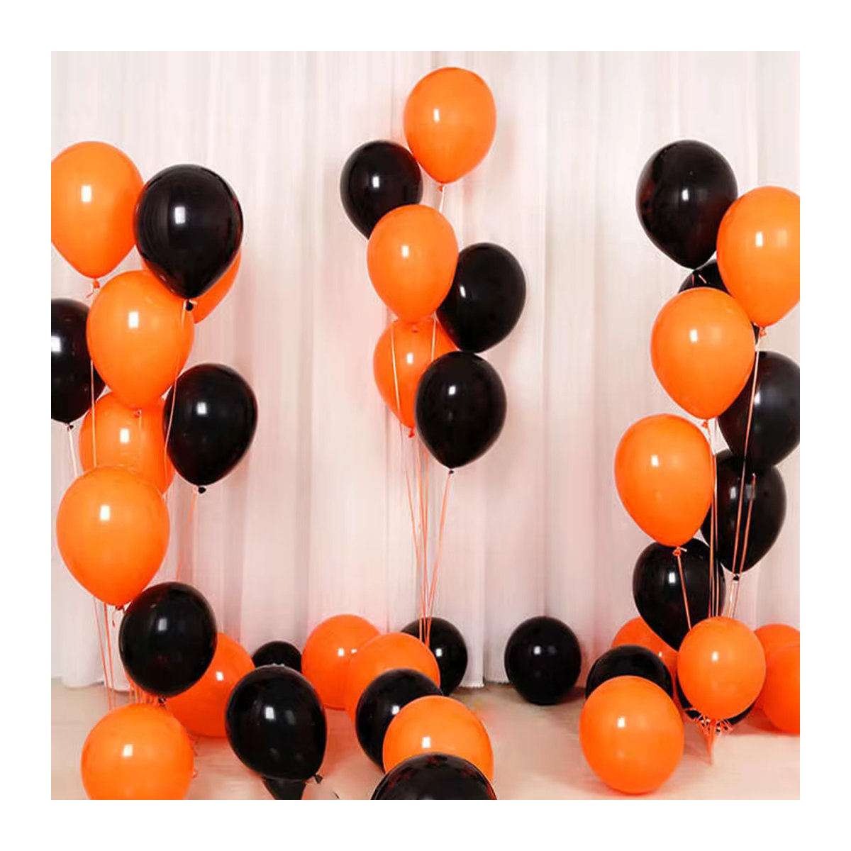KUKUZHU Halloween Konfetti-Luftballons aus Latex, 15 Stück, Orange, Schwarz und Mehrfarbig, runde Party-Dekoration - Bild 4