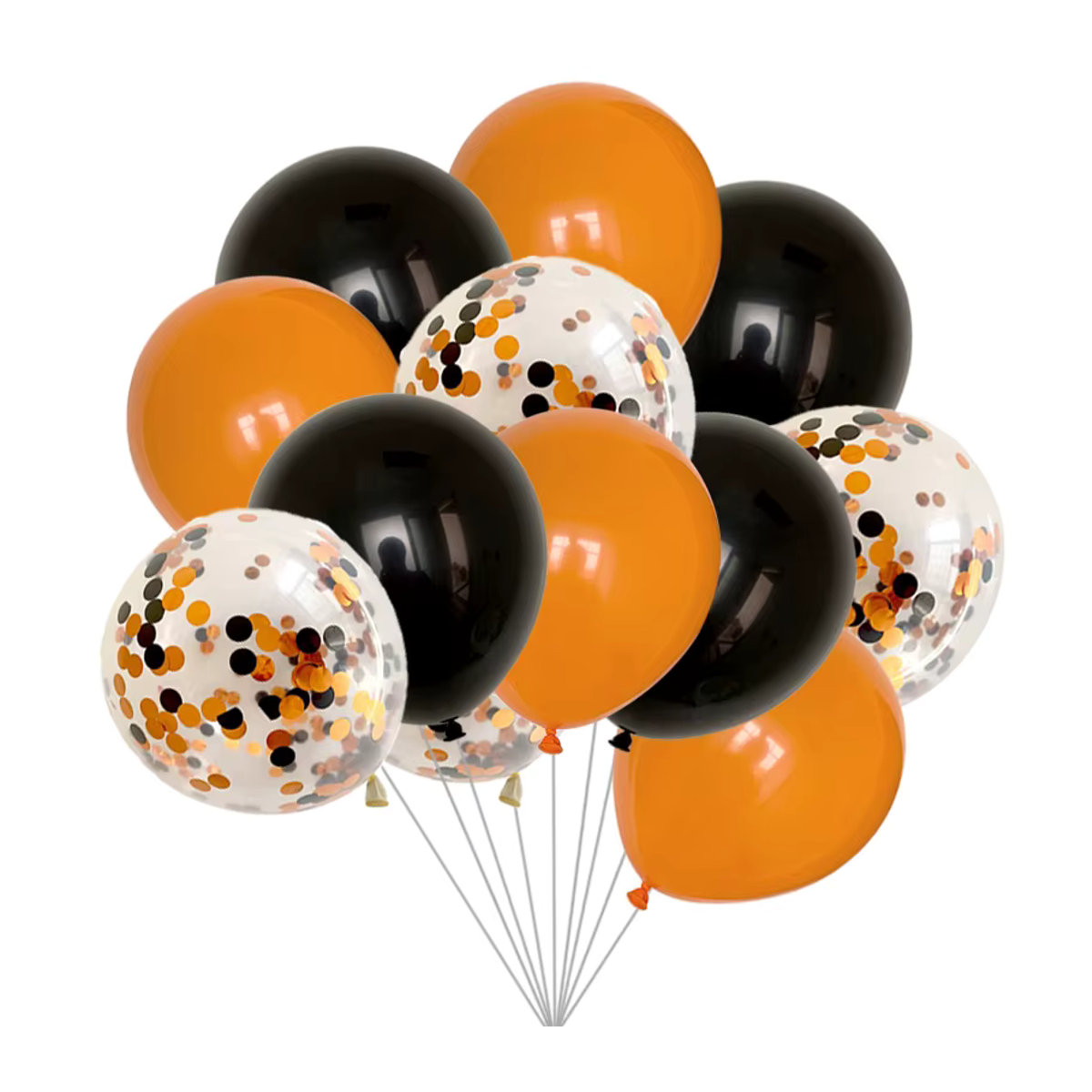 KUKUZHU Halloween Konfetti-Luftballons aus Latex, 15 Stück, Orange, Schwarz und Mehrfarbig, runde Party-Dekoration - Bild 6