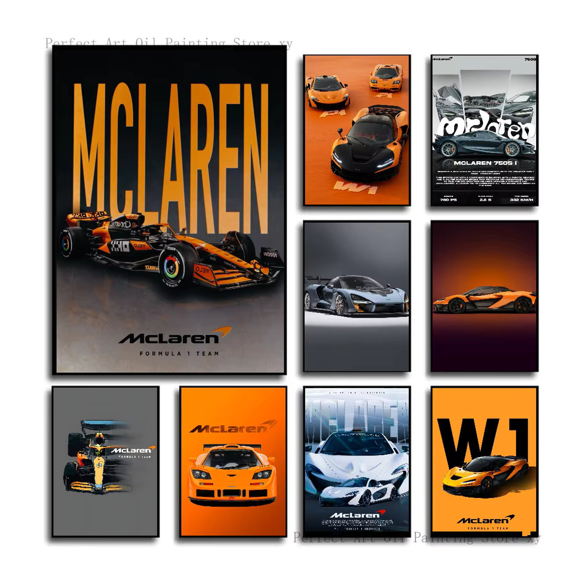 Kunstdruck McLaren F1 Auto Poster als mehrfarbiger Wanddekor für dein Wohnzimmer, Hochformat, Papier, 20 x 15 cm - Bild 3