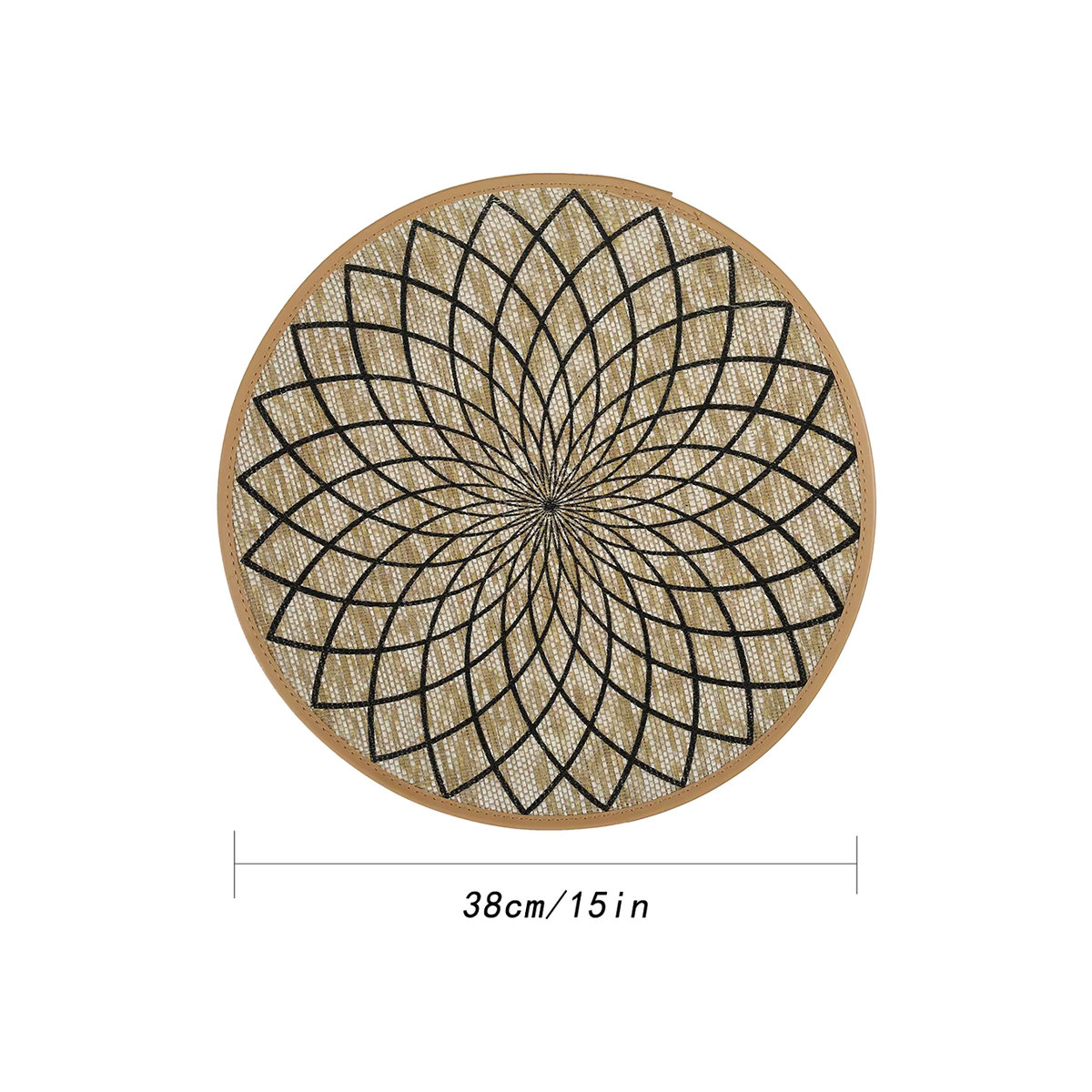 Künstlerische Jute-Tischsets mit Kunstlederkanten in Weiß und Beige, wärmeisolierende Platzsets zur Tischdekoration - Bild 4