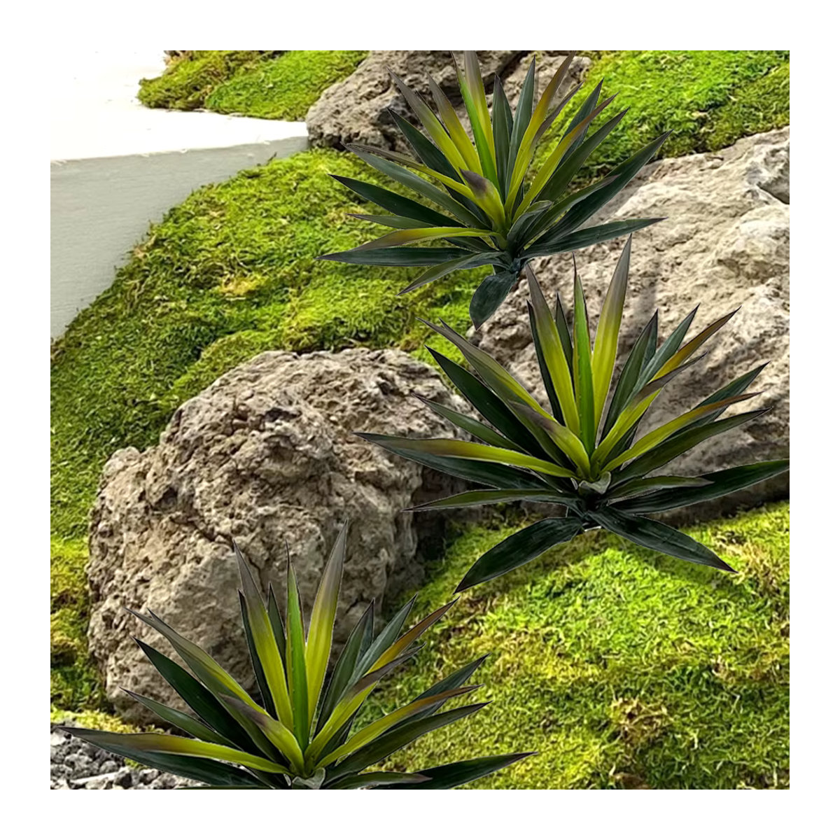 Künstliche Agave ON-Merit in Grün, große Sukkulente für Haus, Garten, Büro und Outdoor-Dekoration, Höhe: 60,96 cm - Bild 3