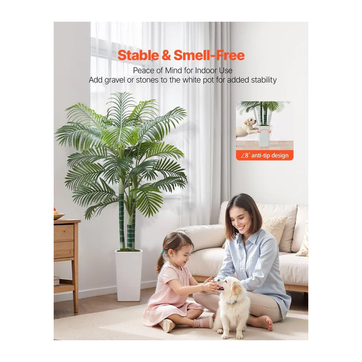 Künstliche Areca-Palme von Buying Solutions, MB in Grün mit weißem Übertopf, Höhe: 182,9 cm, Breite: 104 cm, Tiefe: 104 cm - Bild 2