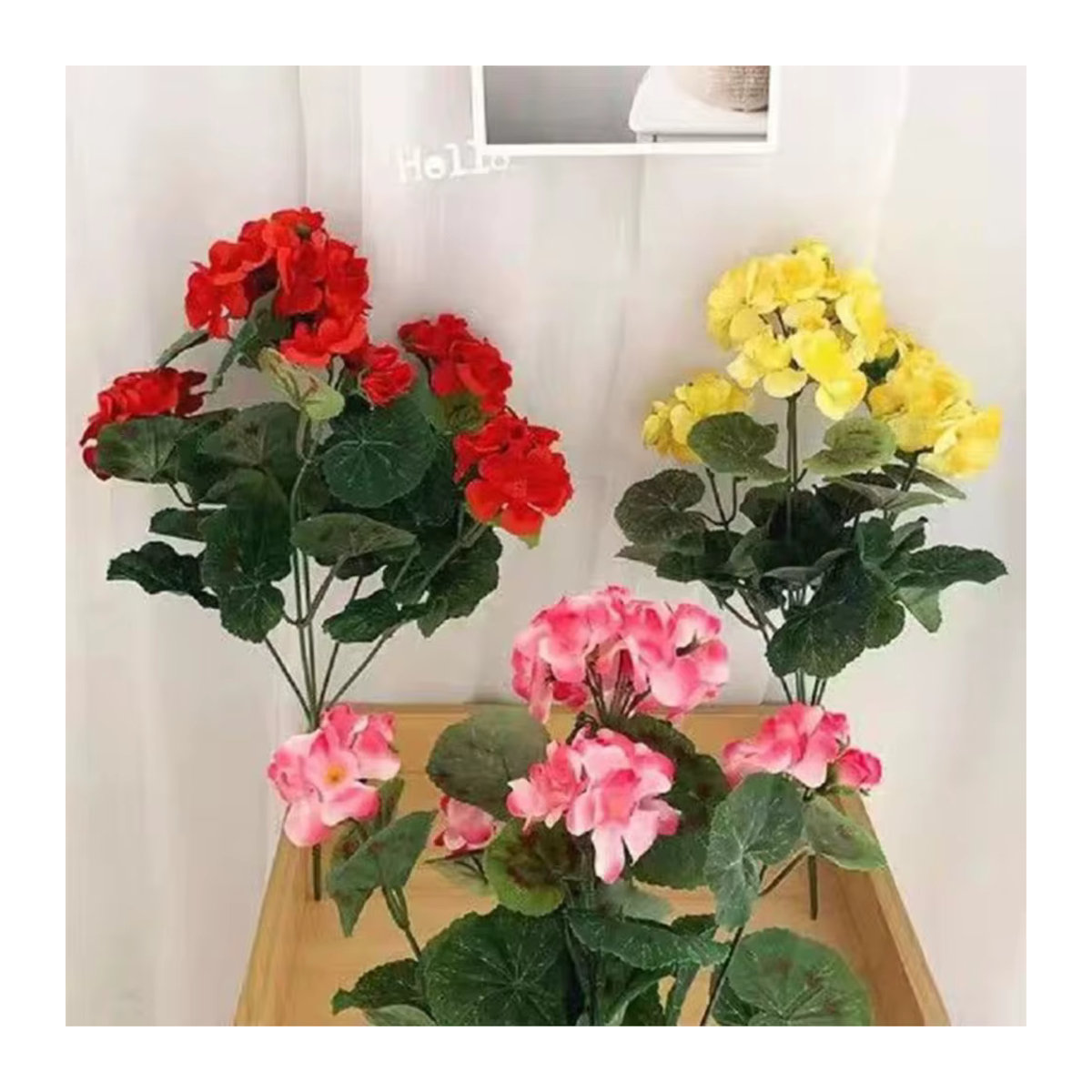 Künstliche Begonie von Uflower in Rot und Mehrfarbig für Hochzeiten, Garten und DIY-Dekorationen - Bild 1