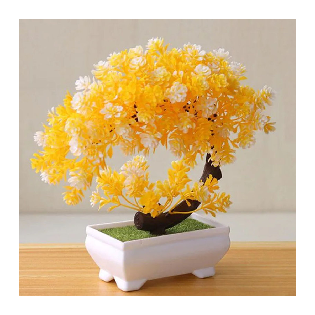 Künstliche Bonsai Topfpflanze von BABY YOU in Gelb zur Dekoration - Bild 1