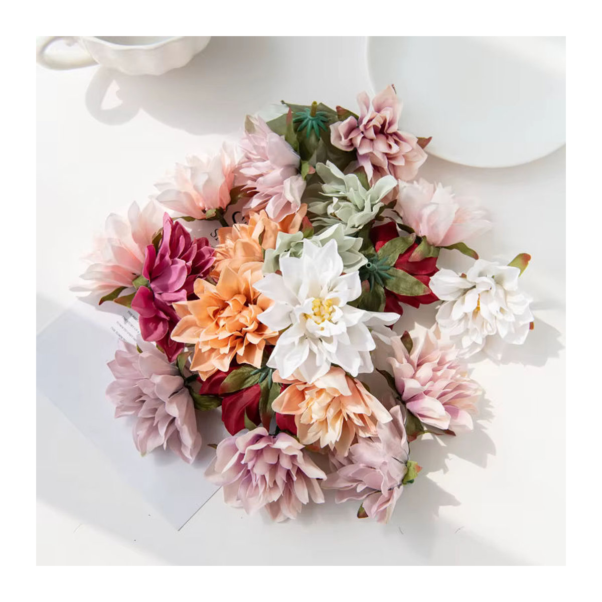 Künstliche Chrysanthemen aus Seide in Mehrfarbig für deine DIY Dekoration, Hochzeit und Garten, 10 Stück - Bild 4