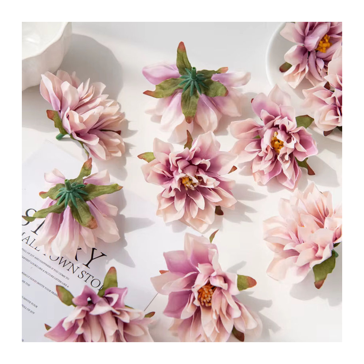 Künstliche Chrysanthemen aus Seide in Mehrfarbig für deine DIY Dekoration, Hochzeit und Garten, 10 Stück - Bild 5