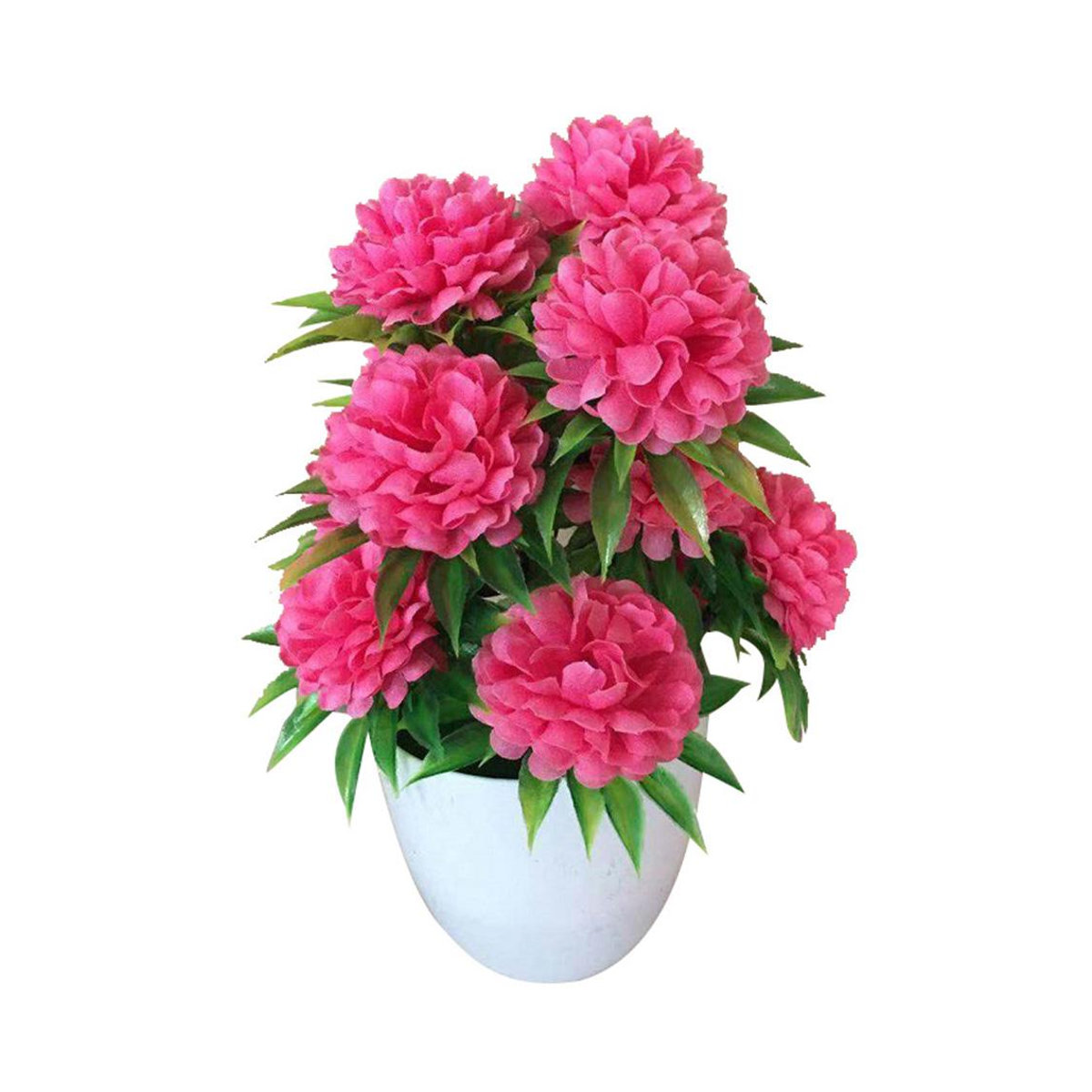 Künstliche Chrysanthemen Bonsai Topfpflanze in Rot als florale Dekoration - Bild 5