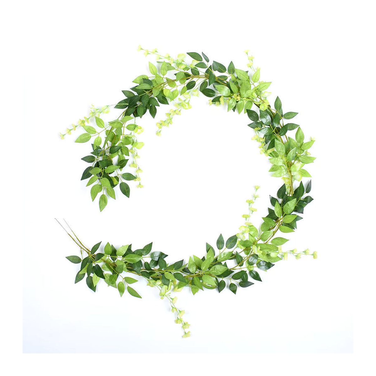 Künstliche Efeu und Glyzinien Girlande in Grün und Weiß zur floralen Dekoration für Hochzeit, Weihnachten und Garten - Bild 1