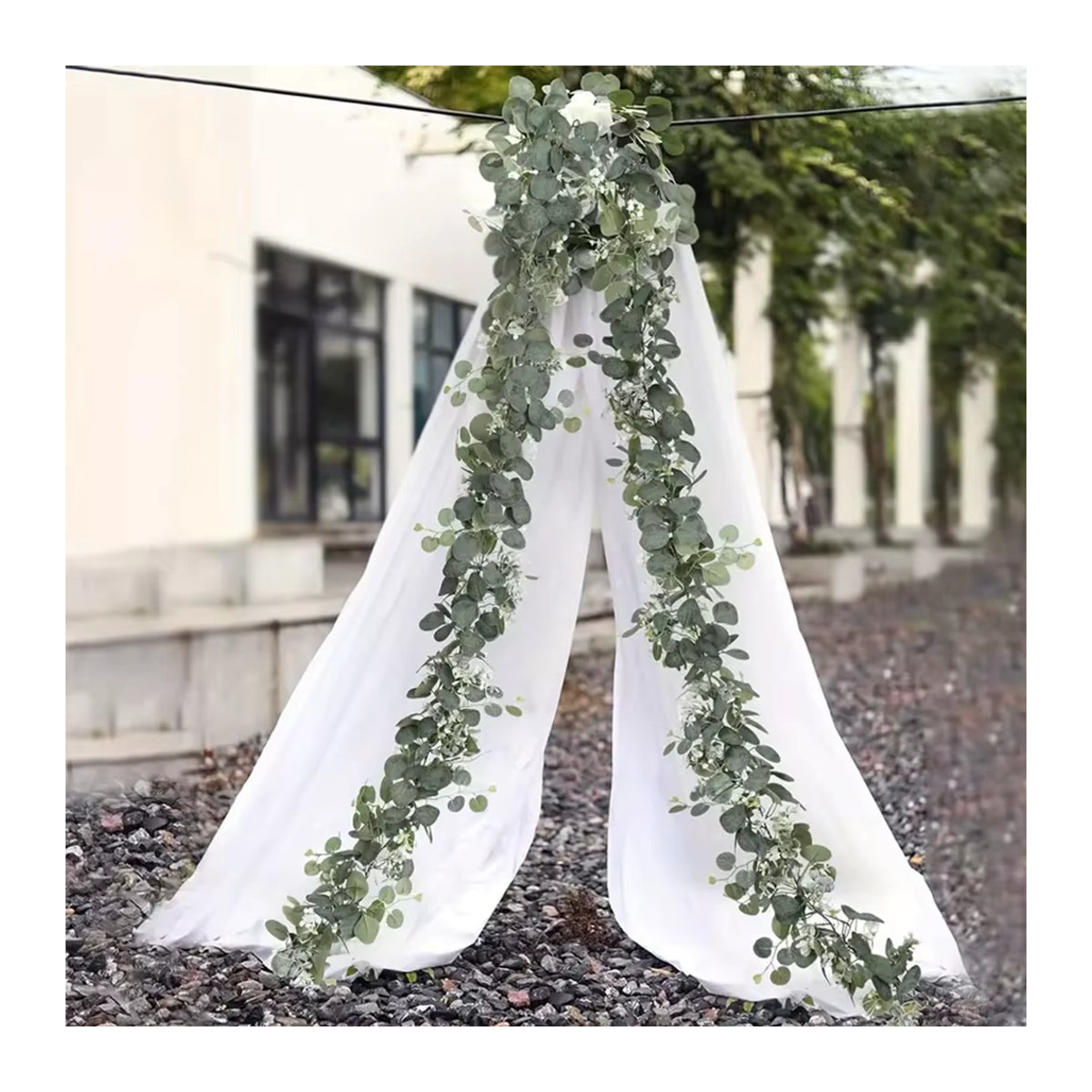 Künstliche Eukalyptus-Girlande in Grün, 1,8 m hängende Ranken für deine Dekoration von Hochzeit, Garten und Zuhause - Bild 2