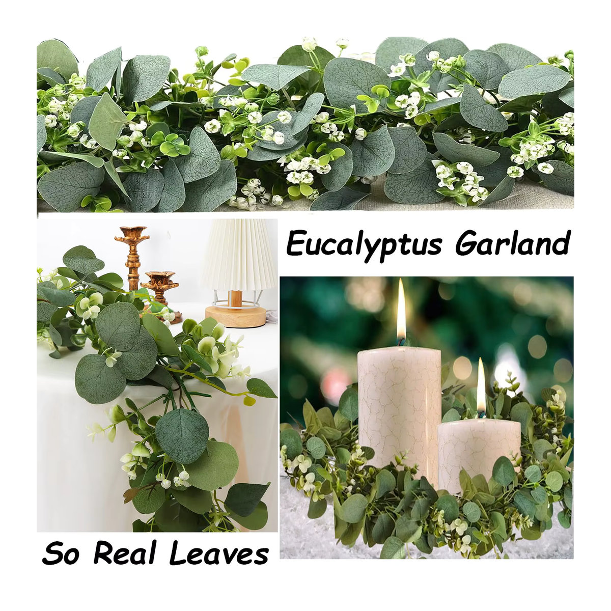 Künstliche Eukalyptus-Girlande in Grün, 1,8 m hängende Ranken für deine Dekoration von Hochzeit, Garten und Zuhause - Bild 4